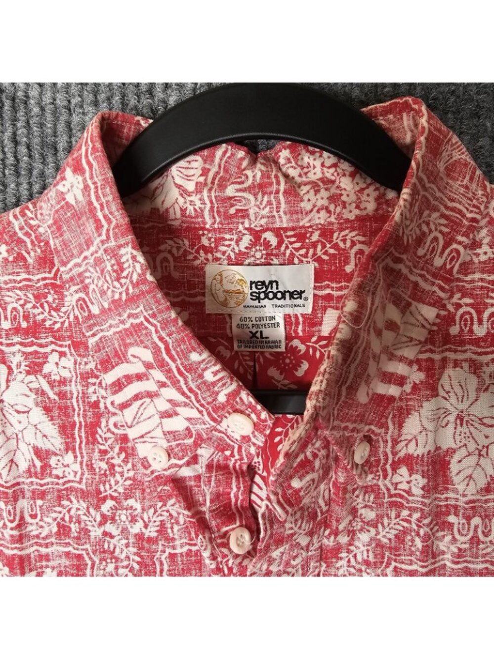 Vintage Reyn Spooner Shirt Mens XL Lahaina Sailor Button Down Reverse Print Red - Picture 4 of 5